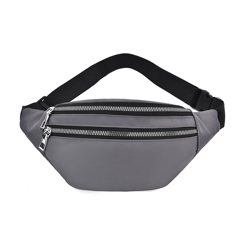 Sacos de cintura para mulheres moda fanny pacote poliéster banana saco à prova dwaterproof água hip bum saco para compras andando viajar esportes: Grey