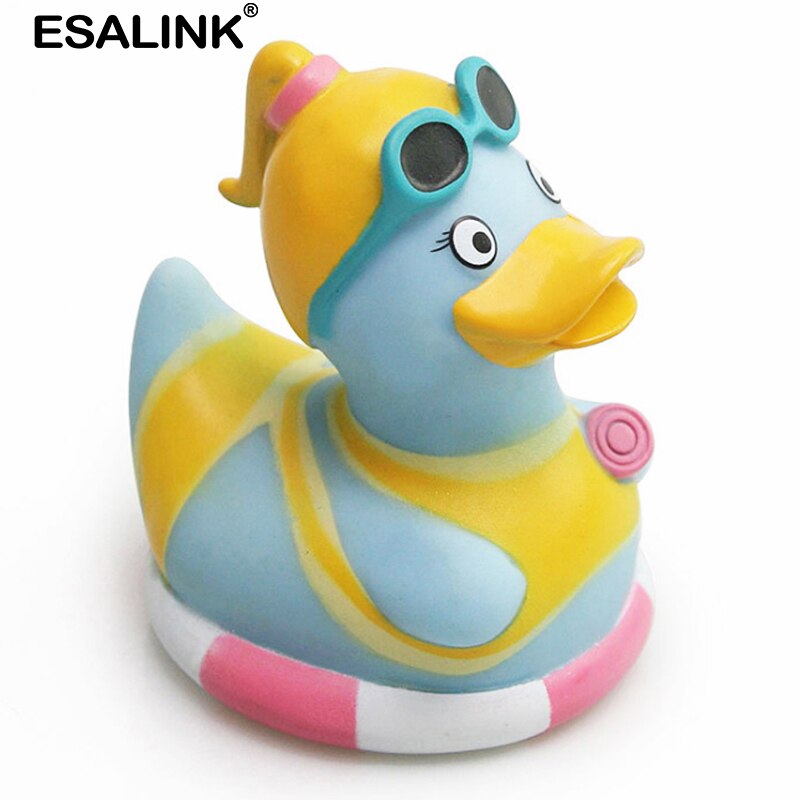 ESALINK Rubber Duck Glasses Ponytail Baby Duck Baby Bath Toys Duck Children Toy Duck Baby Toys Bath Toys For Kids