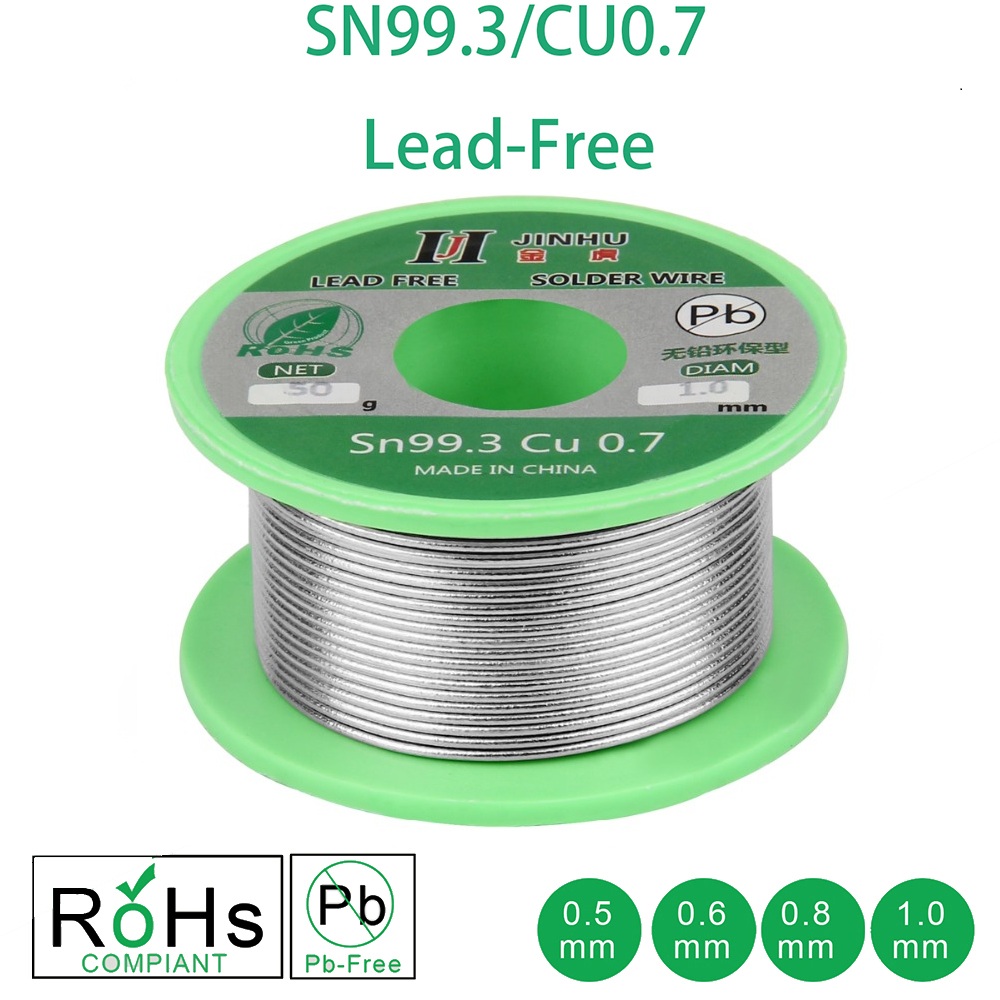 50g Lead-free Solder Wire 0.5-1.0mm Unleaded Lead Free Rosin Core for Electrical Solder RoHs
