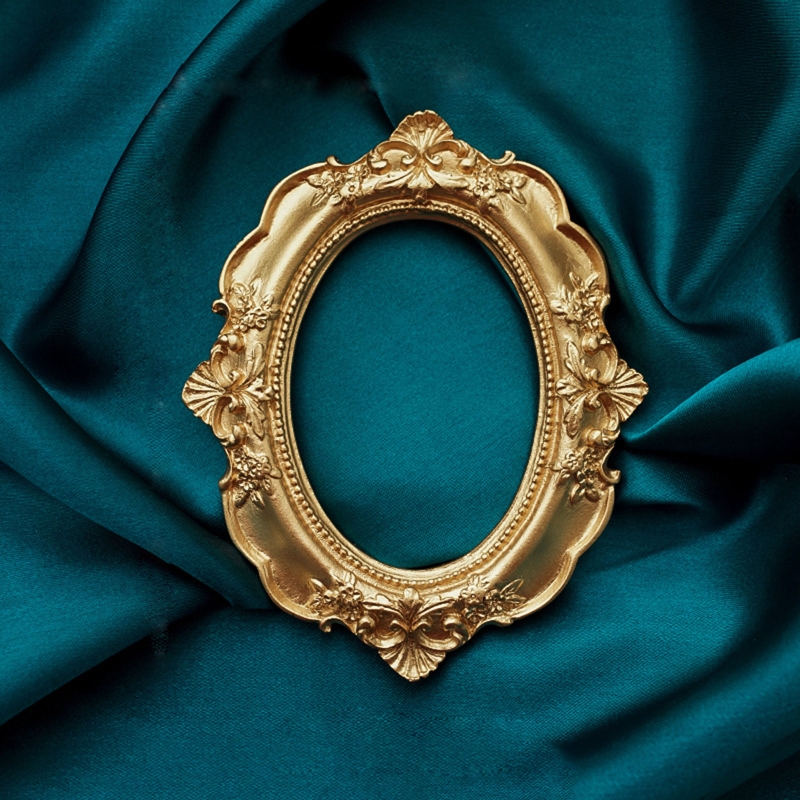 Marco de fotos Retro dorado para decoración del hogar, accesorios de exhibición de joyería para decoración de uñas, Fondo de fotografía para sesión de fotos
