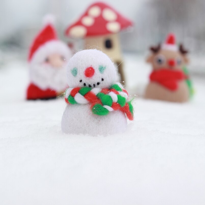 Snowman Needle Felting Kit for Beginner Christmas Wool Felting Kit Christmas Craft Kits Felt English Manual