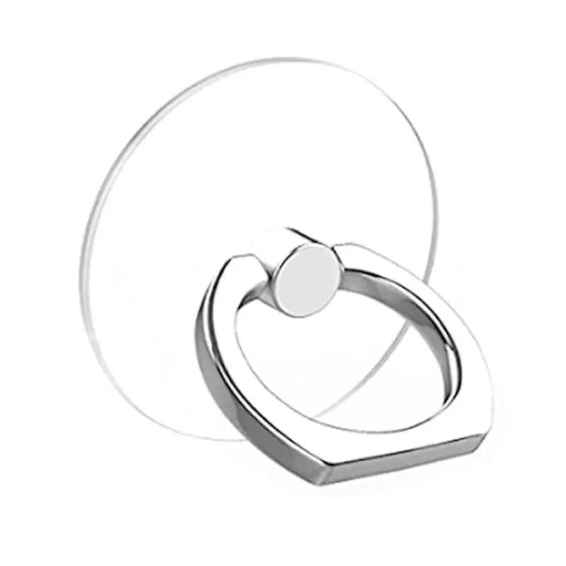 Soporte de anillo para teléfono móvil, bucle de agarre transparente para dedo, soporte de rotación de 360 grados, Compatible con todos los tipos de teléfono inteligente, 1/4 Uds.: Plata