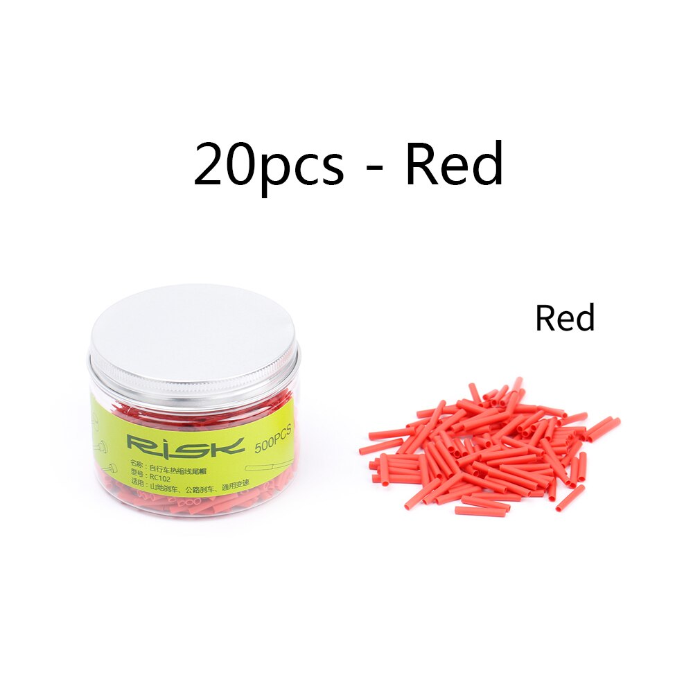 RISK Bicycle Shifter Inner Cable End Caps Cable Tips Bike Wire End Cap MTB Road Brake Shift Derailleur Inner Line Ferrules: Red (20PCS)