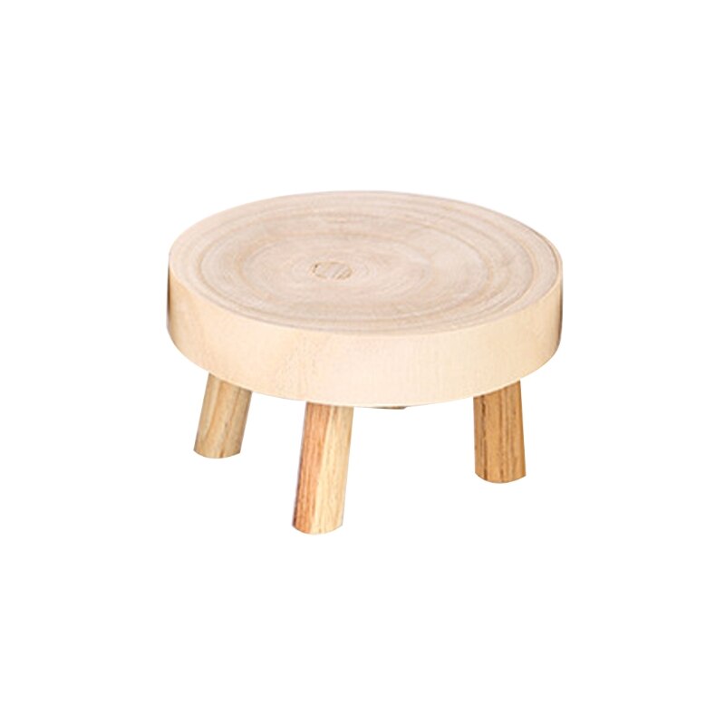 Printed Solid Wood Stool Flower Pot Stand Round Bench Plant and Succulent Flowerpot Base Holder Display Stand Stool Home
