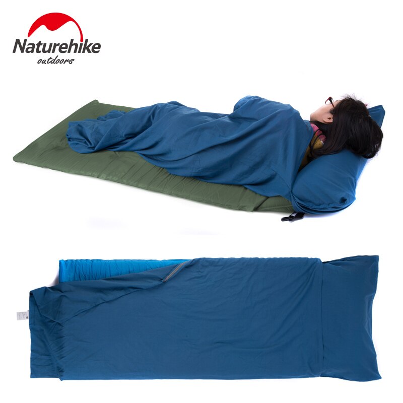 Naturehike enkel dubbel sovsäck liner rese campinglakan fickstorlek lätt 100%  bomulls kuvertväska för företag