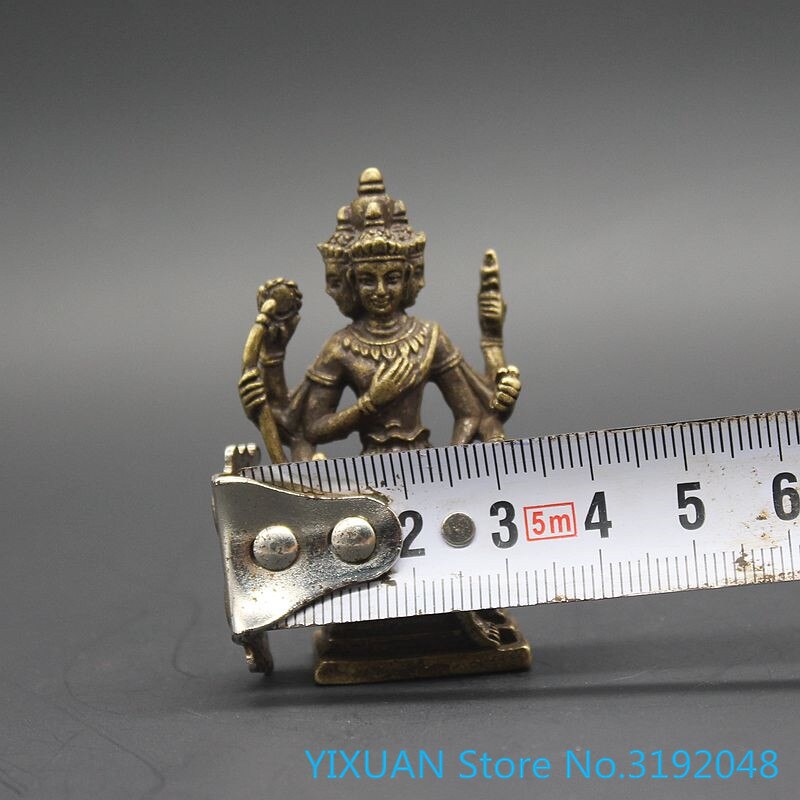 Brons Erawan Boeddha Kleine Decoratie Messing Antieke Nepal Tantrische Boeddha Acht-Gewapende Bronzen Boeddha Vierarmige Guanyin Antieke