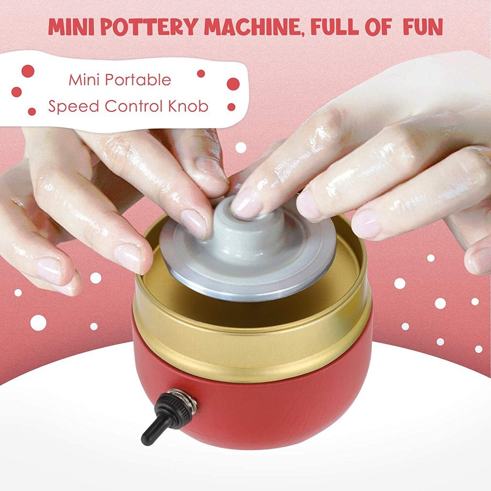 Portable Mini Electric Pottery Machine Home Pottery Drawing Machine DIY Ceramic Work Clay Art Craft For Children