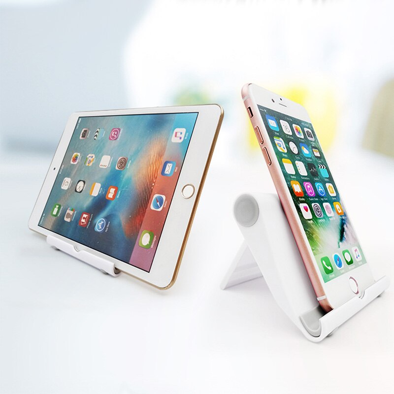 Suporte de mesa ajustável para celular, suporte dobrável de plástico antiderrapante para telefone móvel em 7 cores
