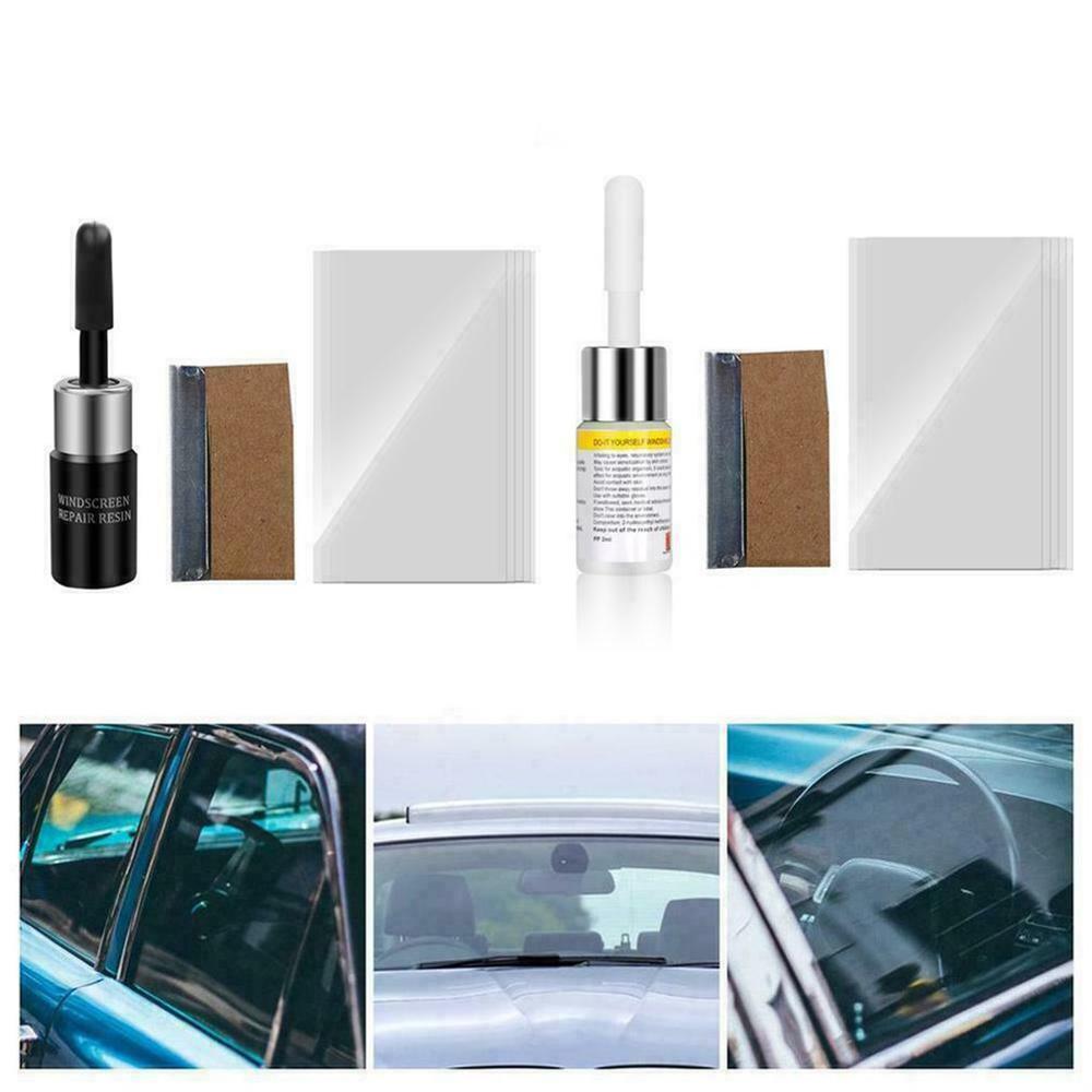 2pcs Auto Windshield Glass Chips Crack Resin Glue Universal Car Window Repair Kit Car Window Repair Polishing Fix Kit
