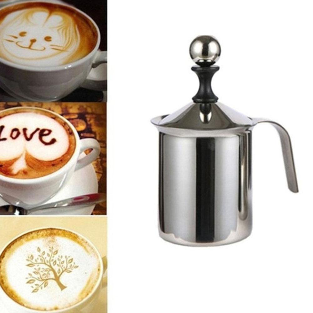 800 ML Roestvrijstalen Handleiding Melkopschuimer Kannen Double Mesh Melk Creamer Foam Maker Koffie Keuken Gereedschap