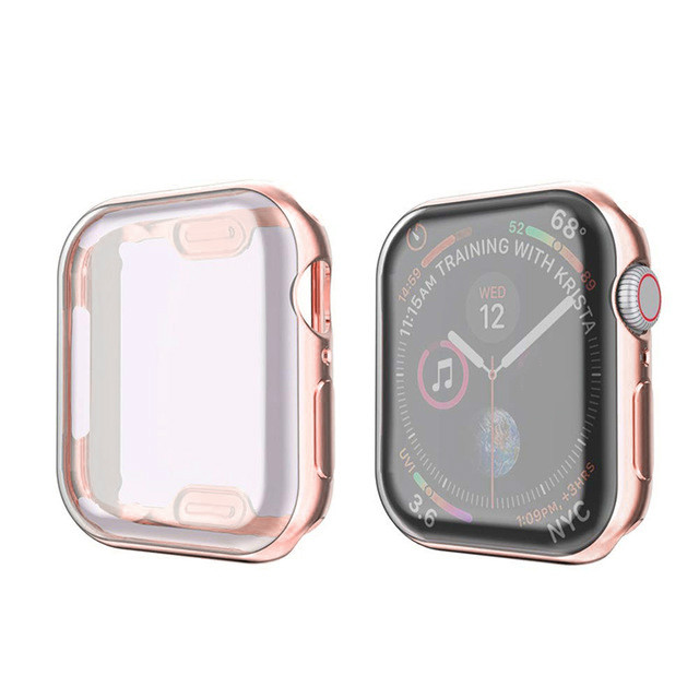 Cover voor Apple Watch Ultra 9 8 7 6 SE 5 4 Screenprotector voor iWatch-serie 38 mm 40 mm 41 mm 42 mm 44 mm 45 mm 49 mm Soft Clear Case: XXXL / ZAND ROZE