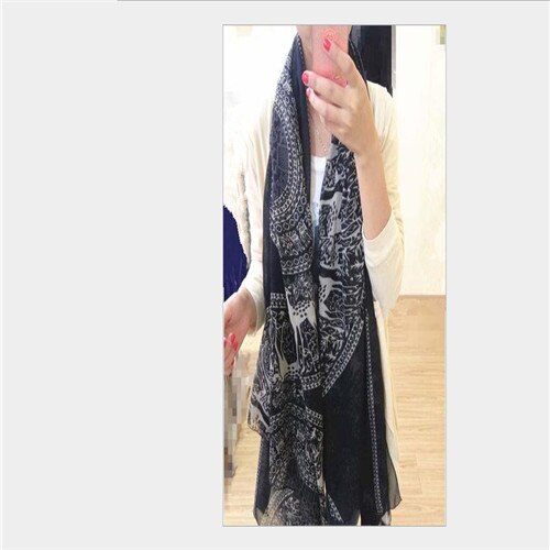 Women Autumn Vintage Stripe Tassel Shawl Scarf