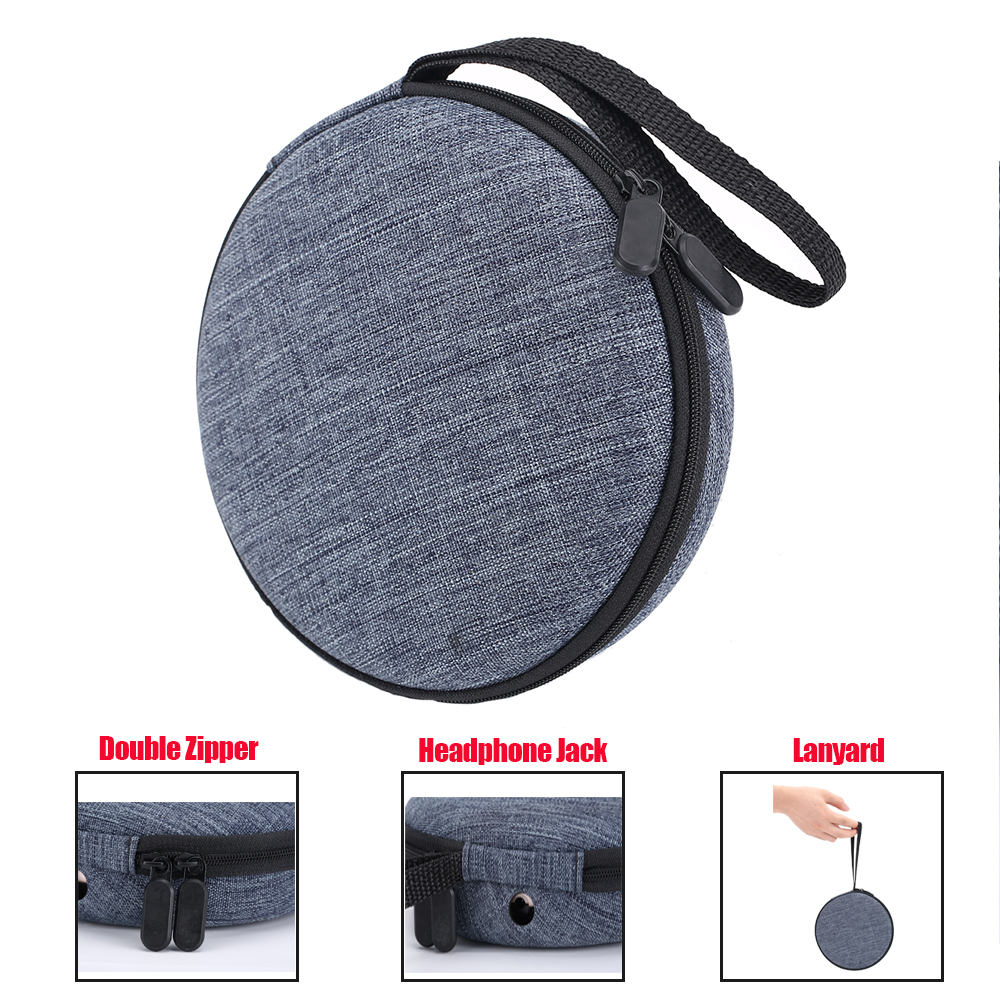 Bærbar vandafvisende cd-afspiller tegnebog cd-kapacitet opbevaringspose bærbar taske beskyttelsespose med hovedtelefonstik (blå)