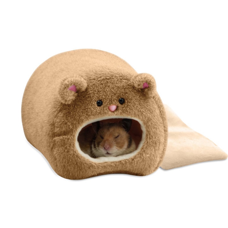 Hamaca para ratas de invierno, ardilla, ratón, cobayas, cama cálida de felpa suave y polar, jaula de hámster, nido colgante para casa + esterilla pequeña