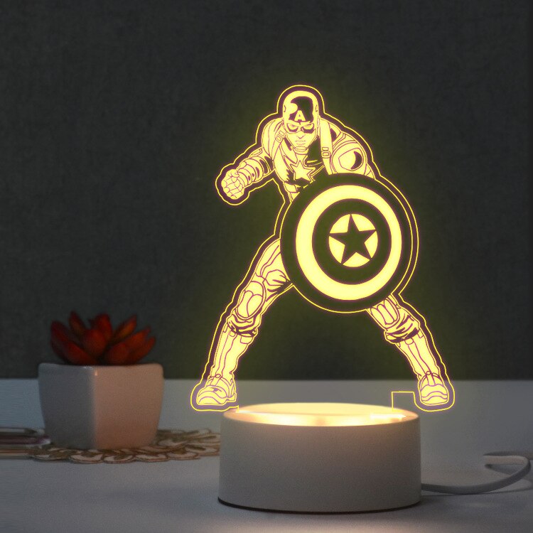 Anime and game-style night light decoration table lamp: America Captain