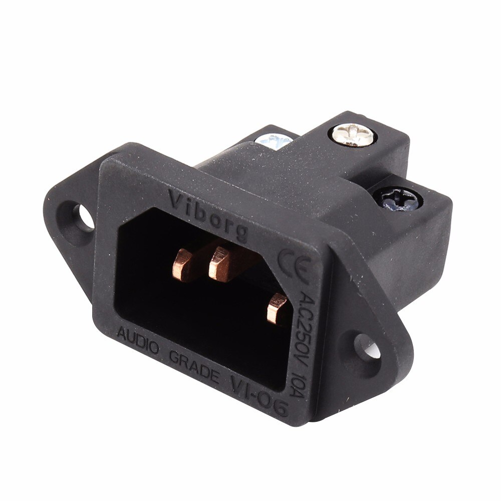 Viborg VI06BG Pure Copper Gold plated Power Socket Pure Red Copper Audio Grade IEC Inlet Socket 1 order