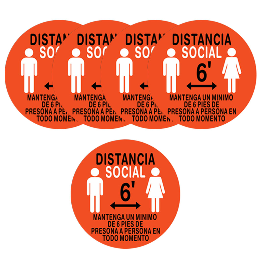 5x por favor mantenga su distancia separador Social pegatinas de suelo señal de seguridad de salud: E