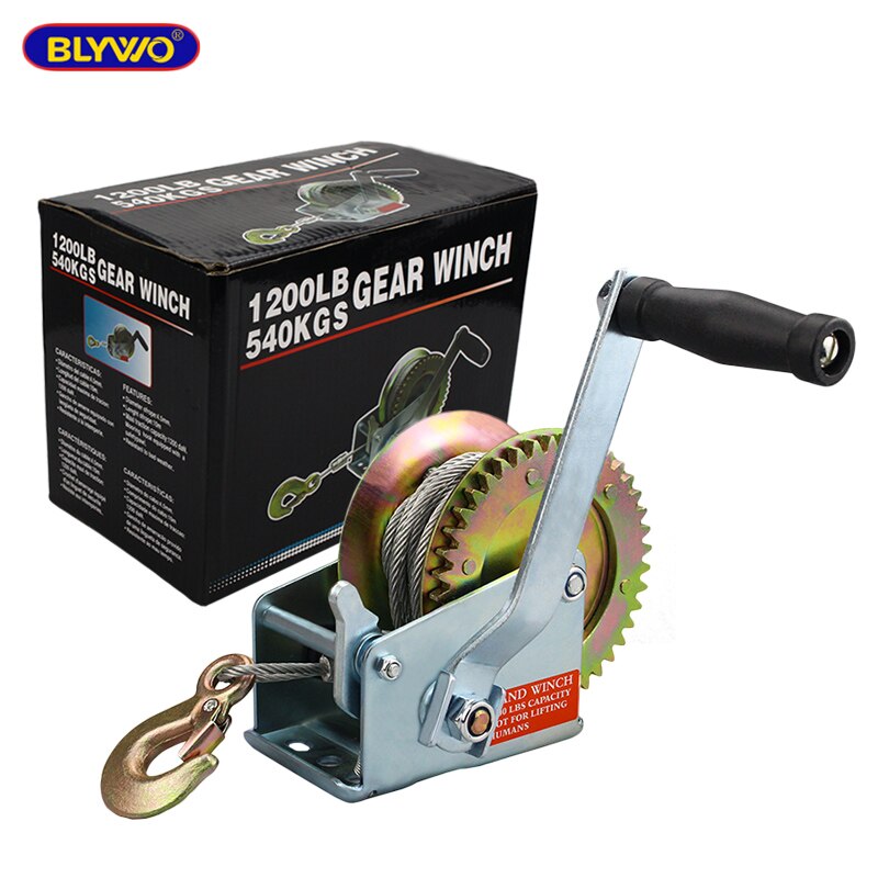 540kg 10M Wire Rope Hand Winch Manual Winch 1200LB Gear winch car parts auto towing tow tools