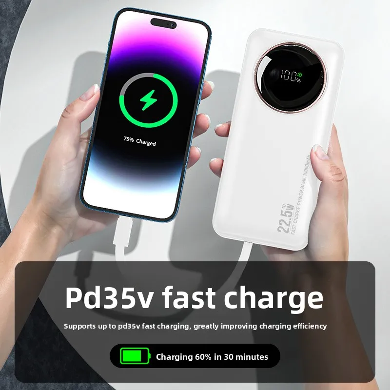 ferising ccc Power Bank Certified Ultra-High Capacity Power Bank – Super Fast Charging with Built-in Cable Portable