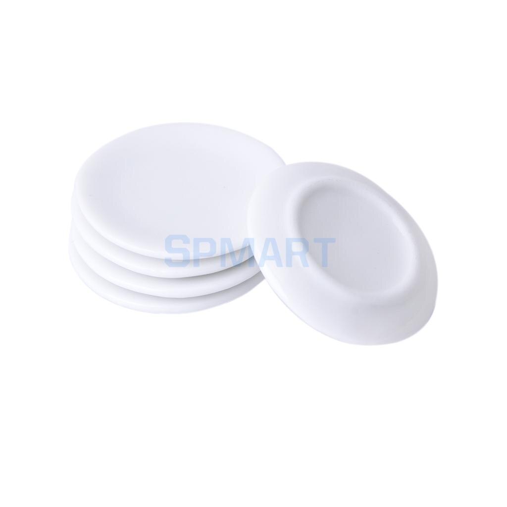 SPMART 5 pcs 1/12 Dollhouse Miniature White Porcelain Dish Plate