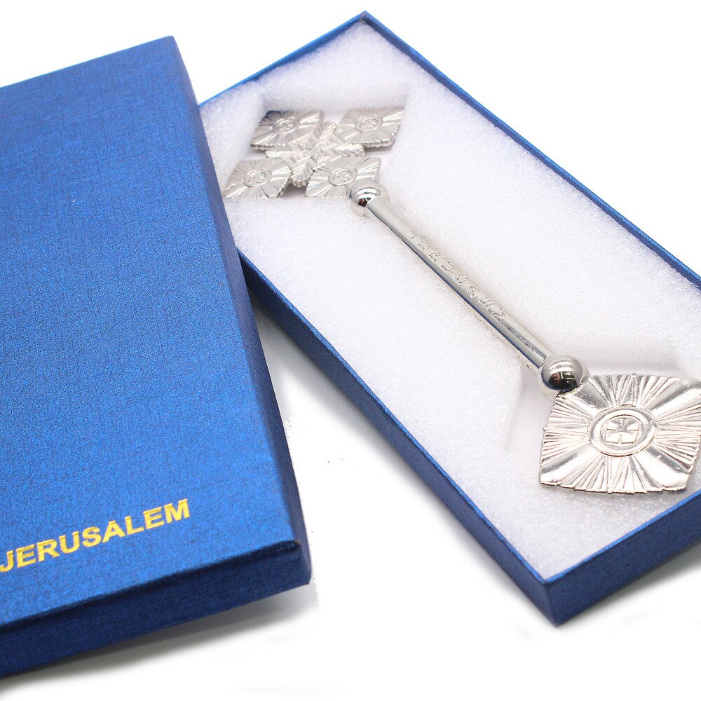 Metalen Hand Cross Jeruzalem Religieuze Kruis Gebed