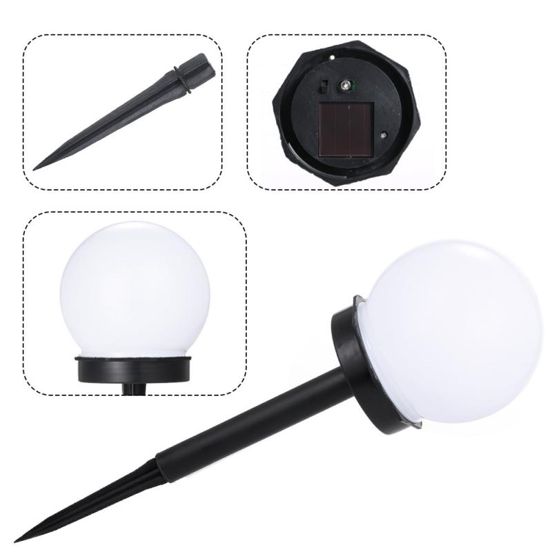 Luz Solar de jardín con forma de bola, 2 unidades por juego, lámpara LED para jardín de Control de luz automático, luz de carretera para pasarela
