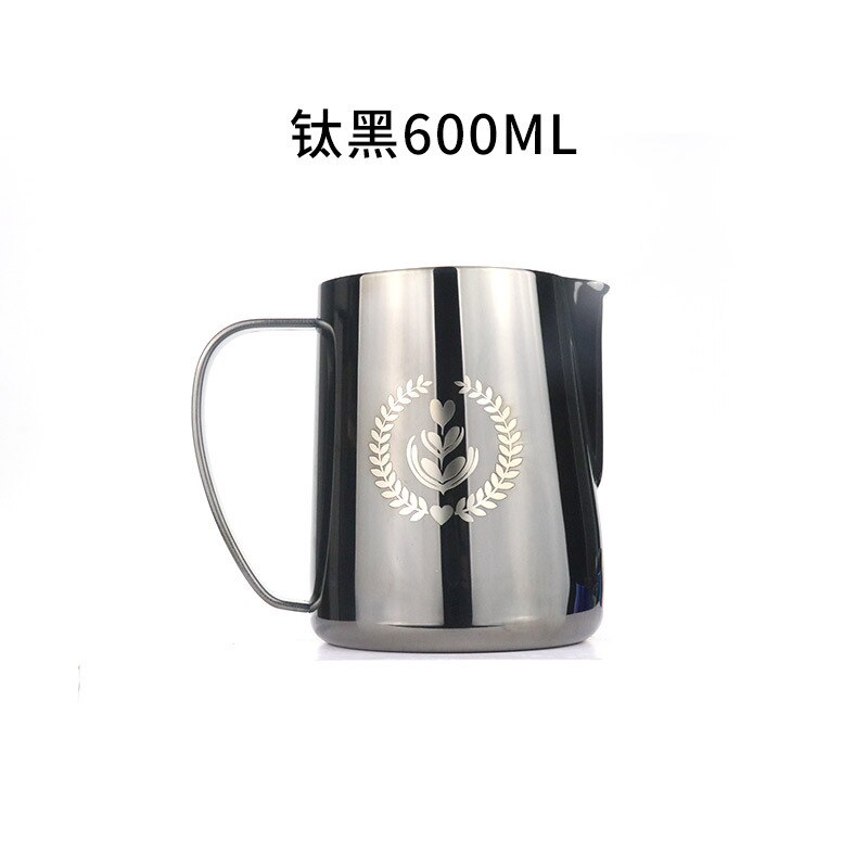 Ruostumattomasta teräksestä valmistettu maidonvaahdotuskannu täydellinen espressokeittimiin maidonvaahdottimet latte art maitokannu kahvin höyrytyskannu: Moni / 350ml