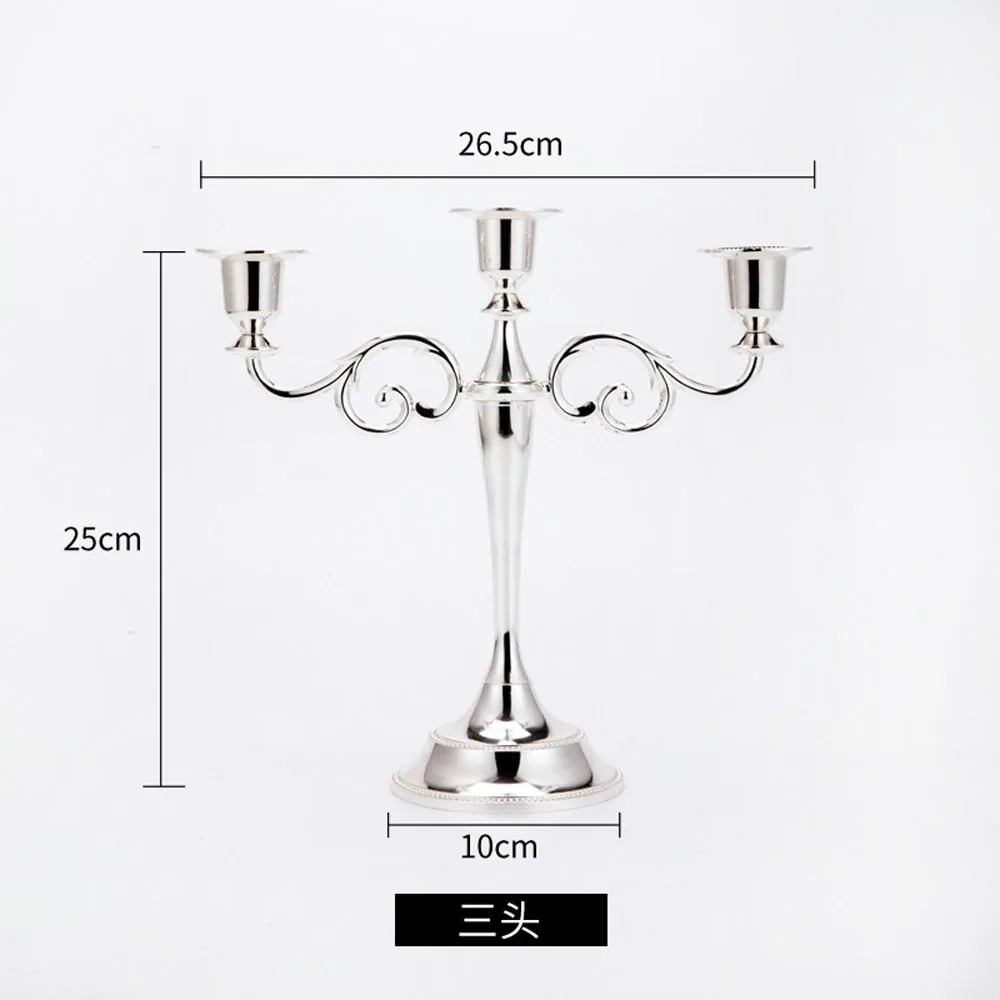 Kandelaar Kaarslicht Diner Kaars Hotel Bruiloft Prop Brons Goud Huishouder Verguld Decoratie Metaal Retro: Zilver