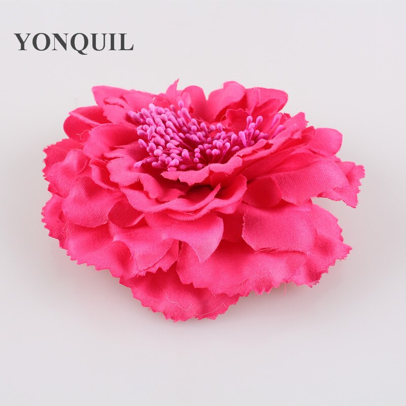Vrouwen dames bloemen hoofdband bruid bruiloft haarband fascinators haaraccessoires fantasierijke veren hoofdtooi mesh huwelijk: Felroze