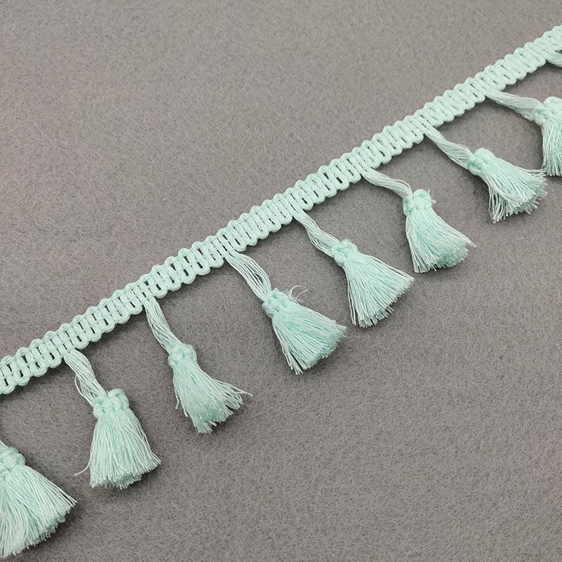 1Yards of Pack 40MM Width Fringe Trim Lace Fibre Tassel Clothes Accessories Wedding Dress Tassel Ribbon Diy: Mint Green