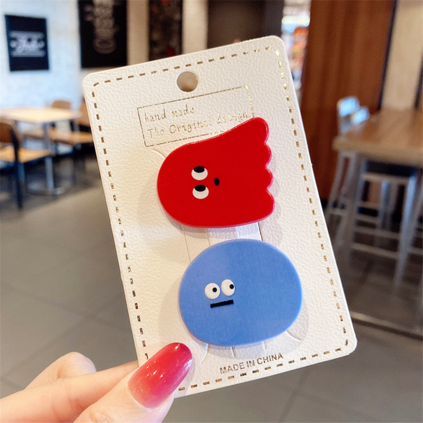 2Pcs Haar Clip Leuke Haaraccessoires Meisjes Zweet Woede Uitdrukking Haar Clips Hoofddeksels Haarspeld Leuke Vrouwen Hoofdtooi: 1