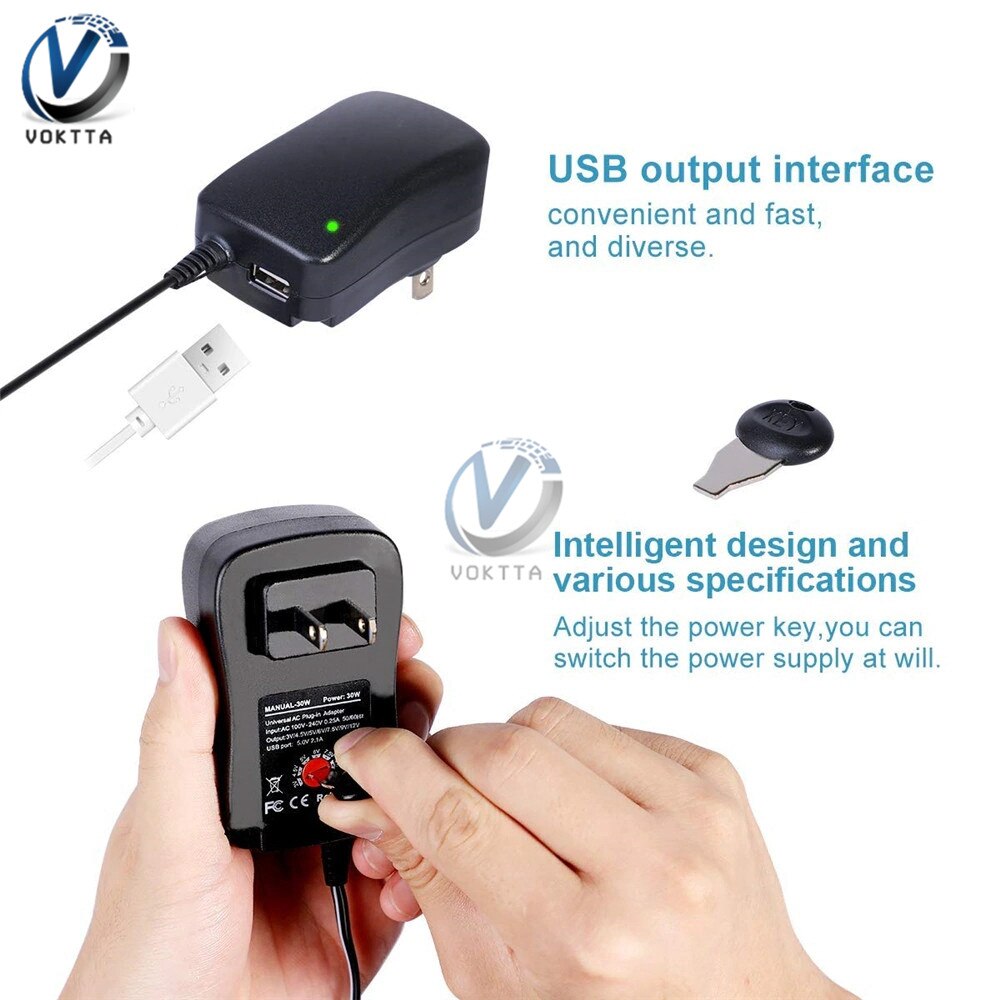 3V-12V 3V 4.5V 5V 6V 7.5V 9V 12V 2A ac/Dc Adapter Verstelbare Voeding Universele Adapter Oplader Met Usb-Interface 6 Adapter