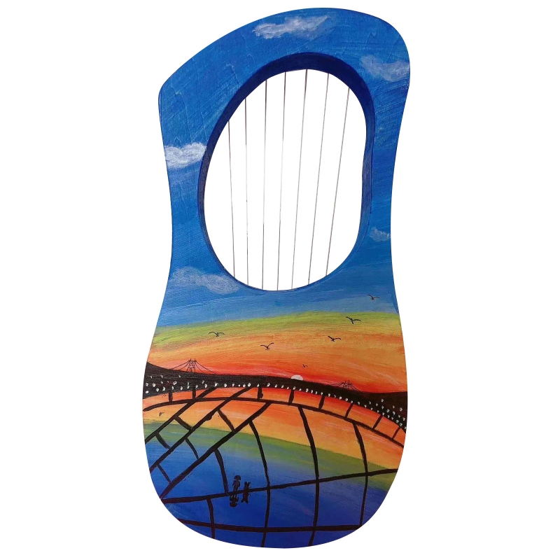 Kit de bricolage de harpe Lyre à 7 cordes, cordes en tilleul massif, Instrument de musique, travail manuel, assemblage de peinture pour débutant Amateur