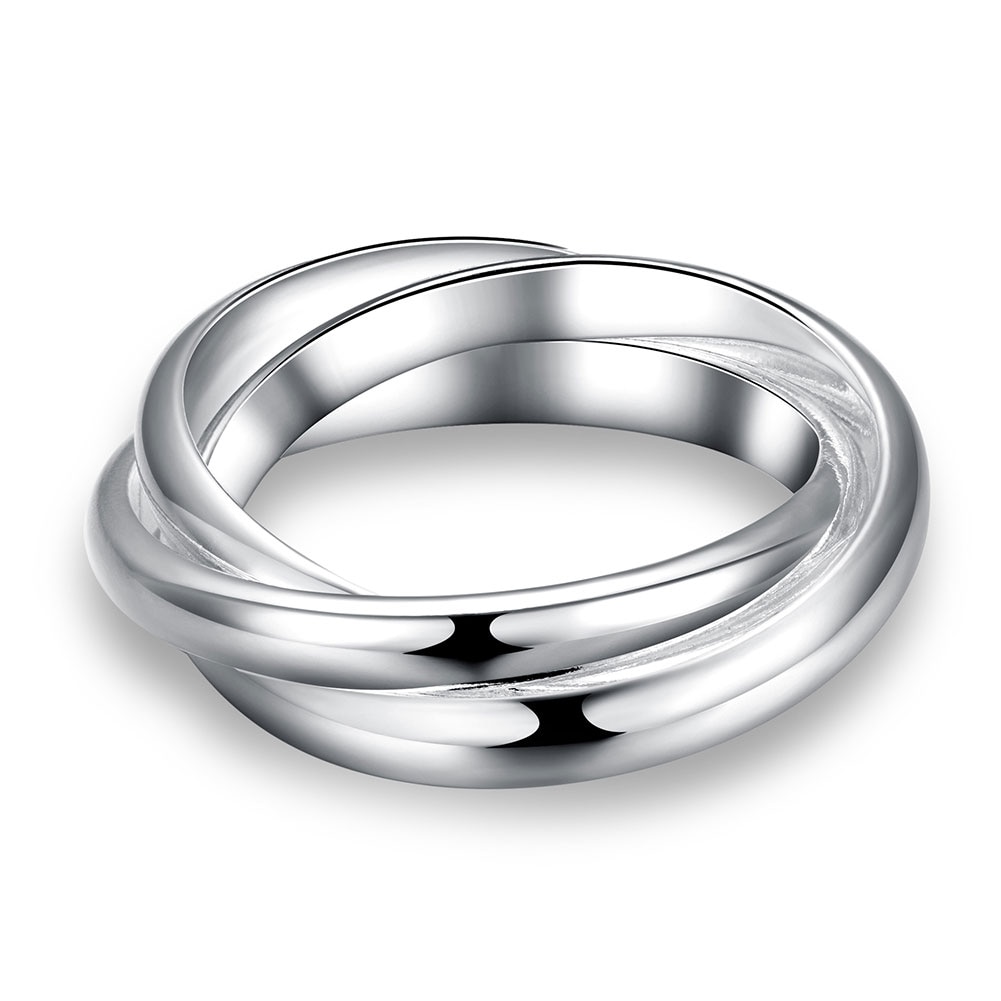 Volle Größen Engagement Ringe Für Frauen Silber Überzogene Anillos Mujer Schmuck Drei Kreise Ring Männer Top