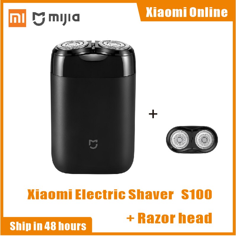 Original Xiaomi Mijia S100 Electric Shaver 2 Floating Head Portable Waterproof Razor Shavers USB Rechargeable Steel Mens: Add Razor Head