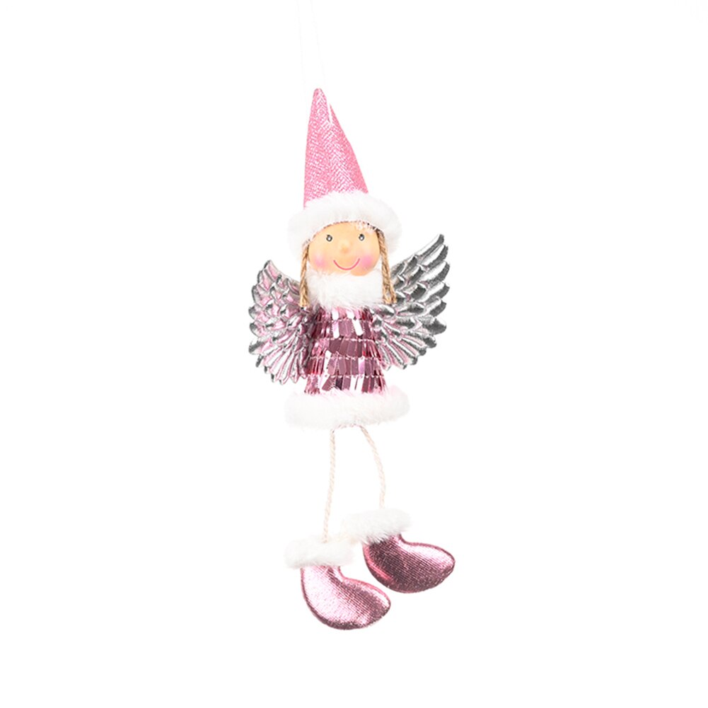 Christmas Feather Sequins Angel Doll Chrismas Tree Decoration Hanging Ornaments Atmosphere Decoration Props: F