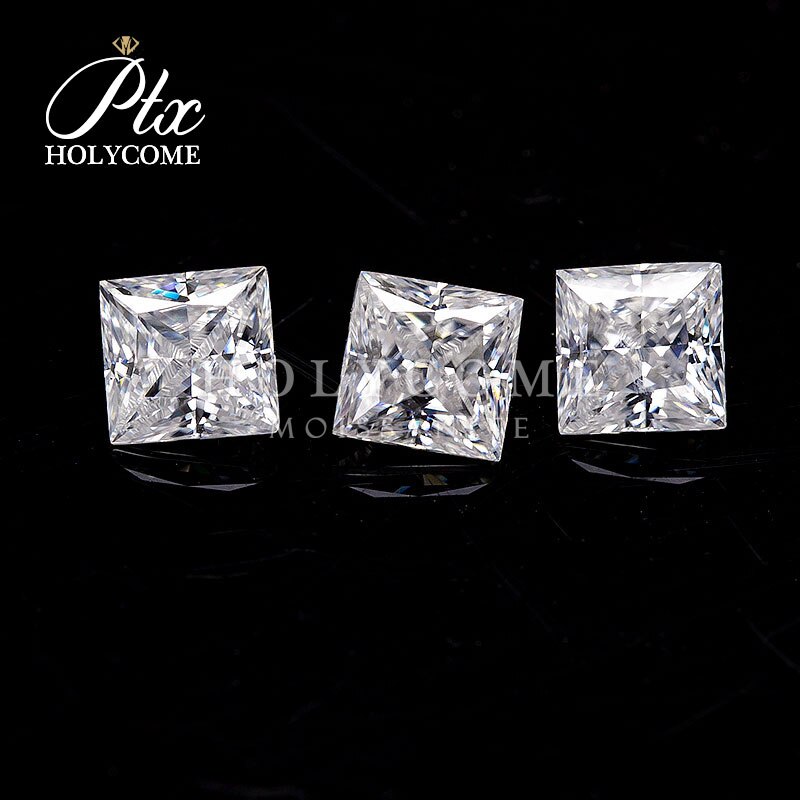 Moissanita sintética suelta para fabricación DE joyas, forma DE princesa, Color blanco claro, 5x5MM