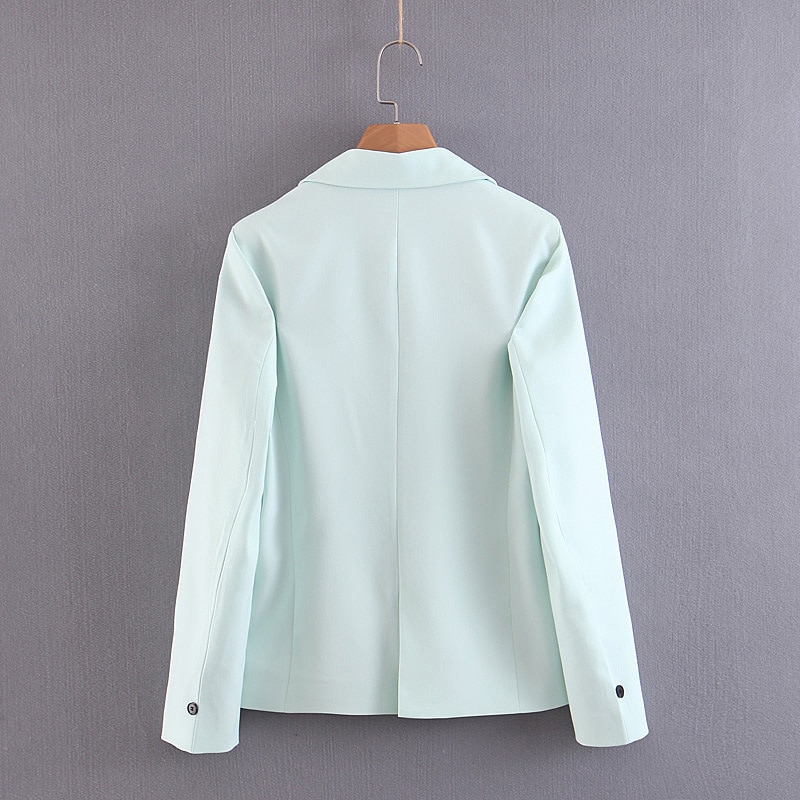 Office Lady Lichtgroen Pak Vrouwen Tweedelige Set Notched Kraag Single Button Blazer Jassen Vrouwen Pak Broek Vrouwen Pakken set