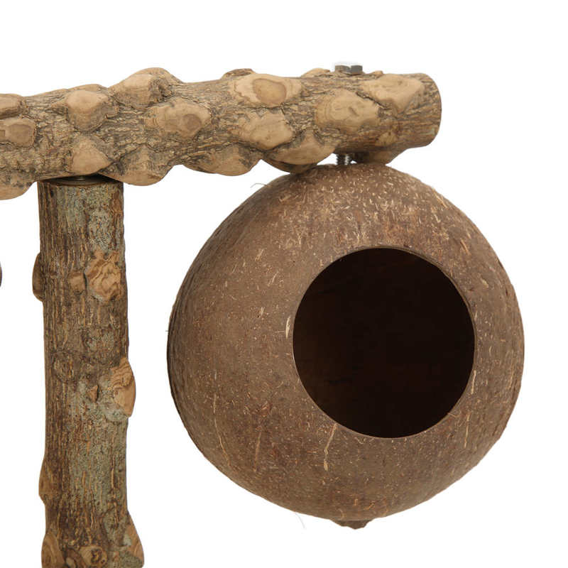 Tabletop T Parrot Perch Safe Lightweight Grip Ability Bird Wood Playstand Easy To Clean with Climbing Ladder Base for Parakeets