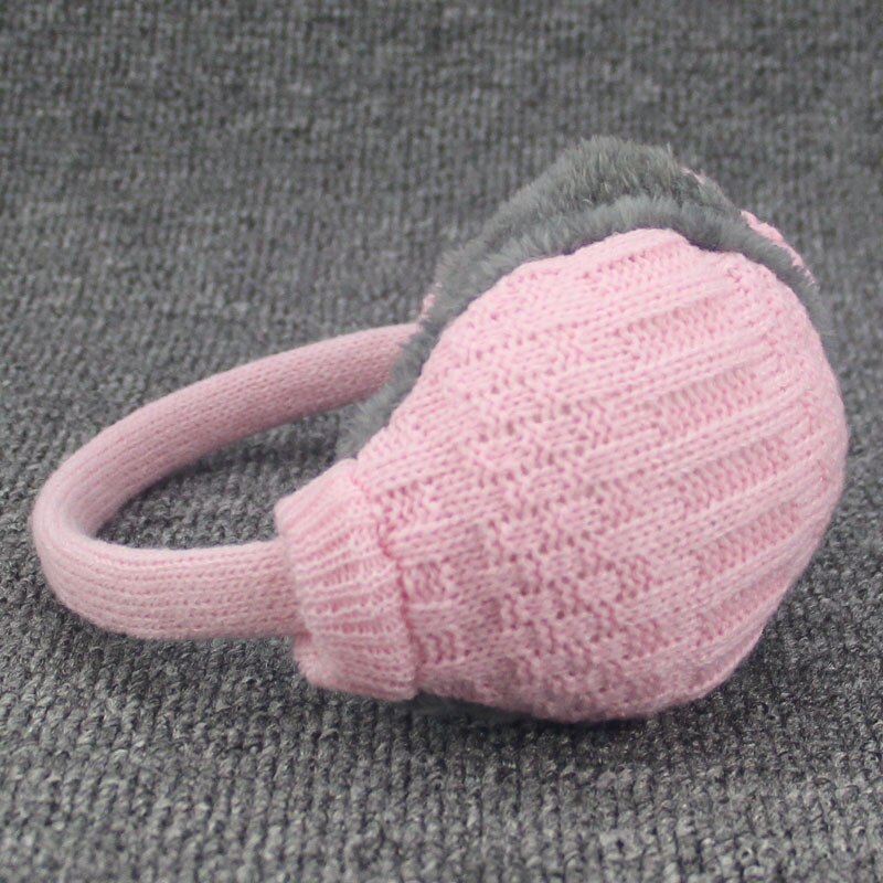 Frauen Warme Ohrenschützer Masken pelz kopfhörer Plüsch Gehörschutz Winter Warme Männer Gestrickte Kopfhörer NEUE Nette pelz ohrenschützer: Rosa