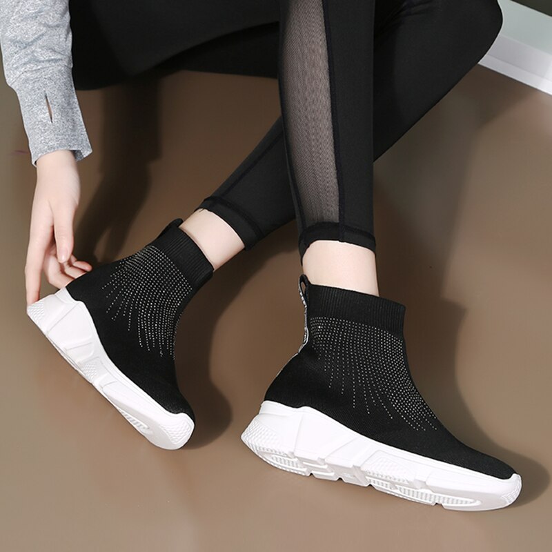 Sneakers kvinder dansesko moderne tango komfortable fitnesssko sport blød bund sko lette til damer sort grå