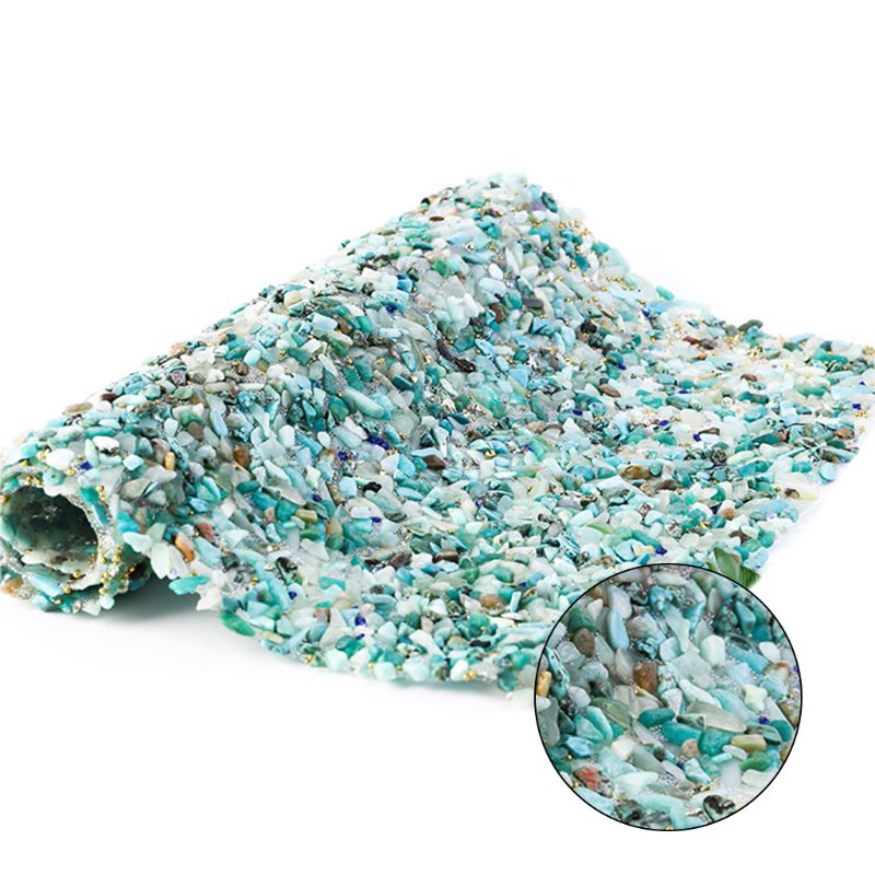 Glitter farverige shell stenperler trim jern på rhinestone mesh hotfix sticker 23ge