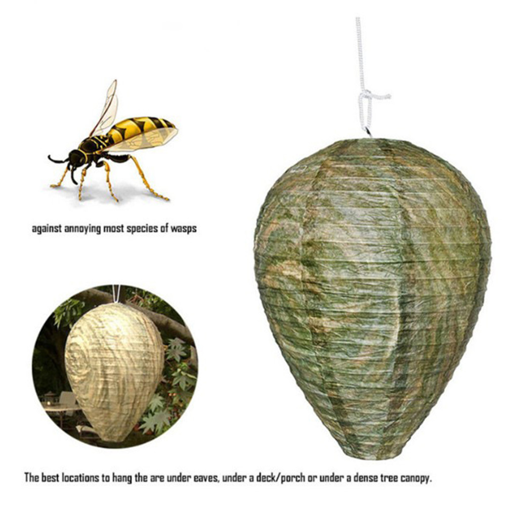 Hanging Wasp Bee Trap Fly Insect Simulated Wasp Nest Effective Safe Hanging Wasp Deterrent For Wasps Hornets