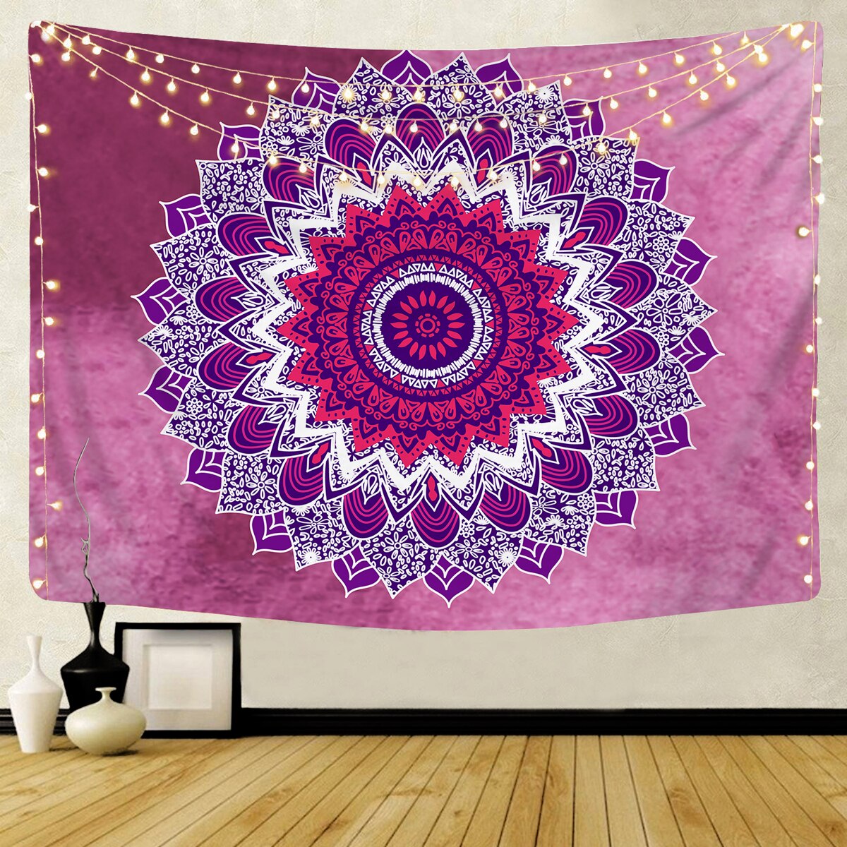 Mandala mönster gobeläng vägghängande gobeläng psykedlic filt strand hippie överkast bakgrund heminredning