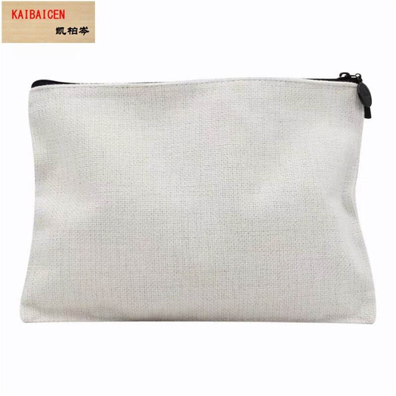 10pcs/lot Blank Sublimation linen Makeup Cosmetic Bag For Sublimation INK Print DIY Heat Press Transfer 23*16CM Pencil case
