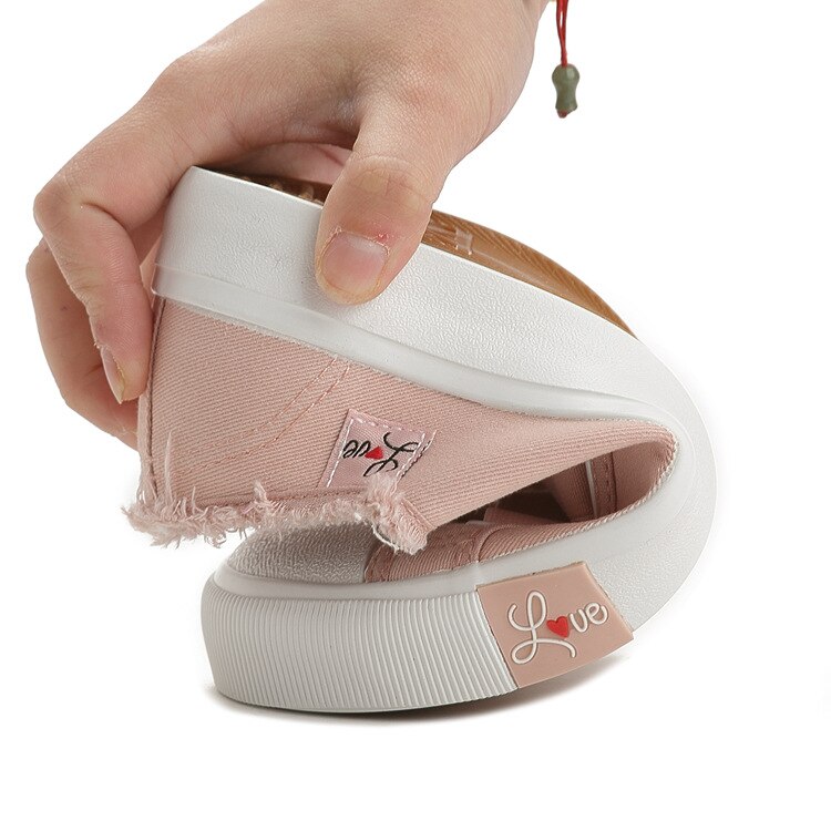 Mew plate-forme baskets toile chaussures femmes solide Superstar crochet boucle vulcaniser chaussures filles Zapatos De Mujer K563