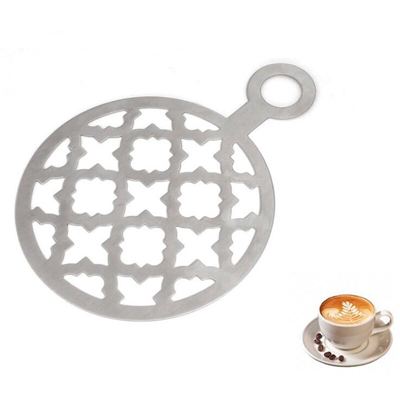 Roestvrij Staal Koffie Stencil Latte Decorating Stencils Cake Cookie Spray Paint Art Bakvorm Koffie Accessoires