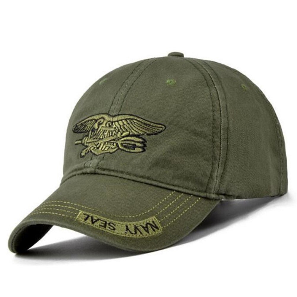 Gorra de béisbol con bordado de sello marino para hombre y mujer, gorra de béisbol con de sello marino, ajustable, para deportes al aire libre, Unisex: Green