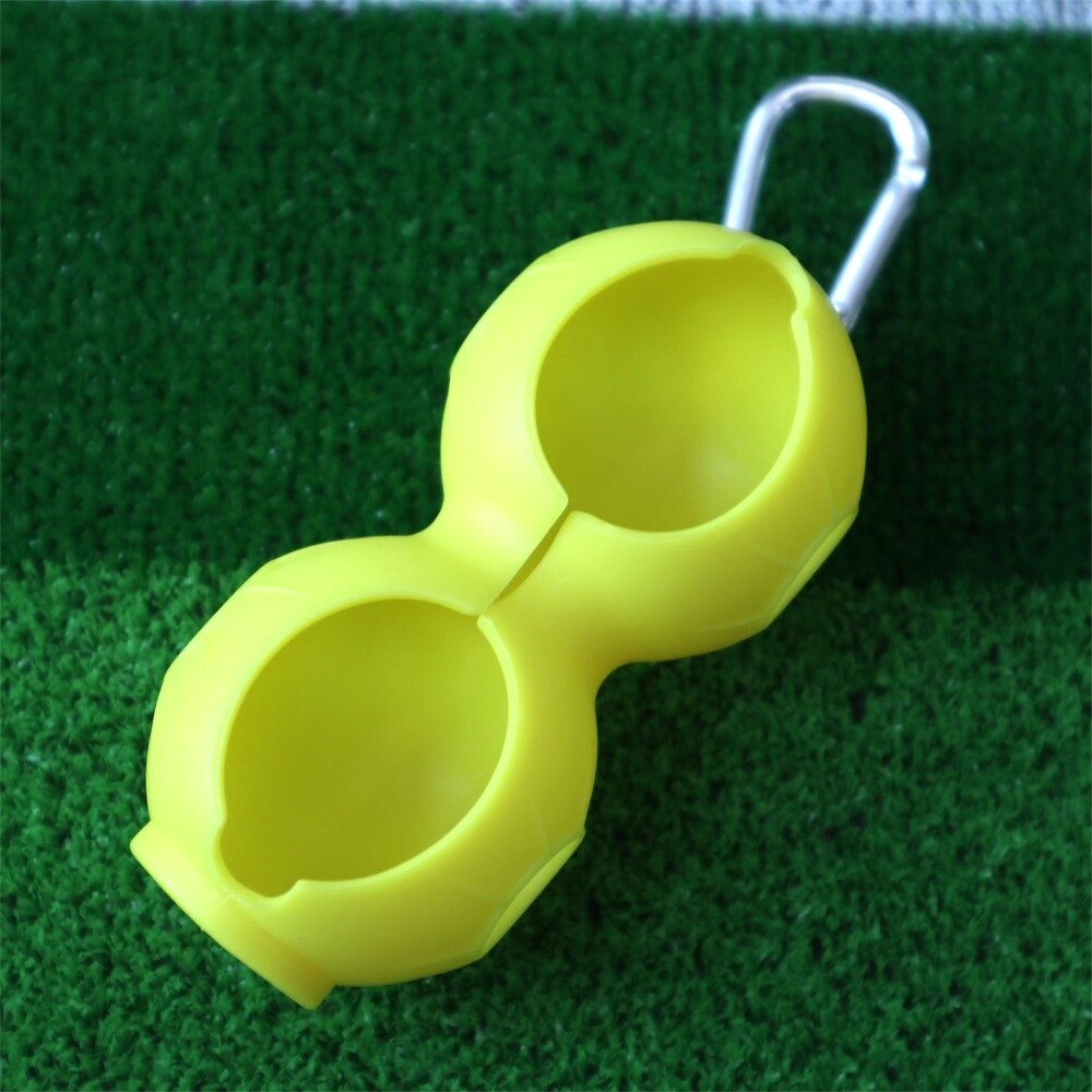 Golfbold beskyttelsesovertræk blød silikone taljeholder ærme opbevaringspose nøglering golf tilbehør til 2 bolde: Gul