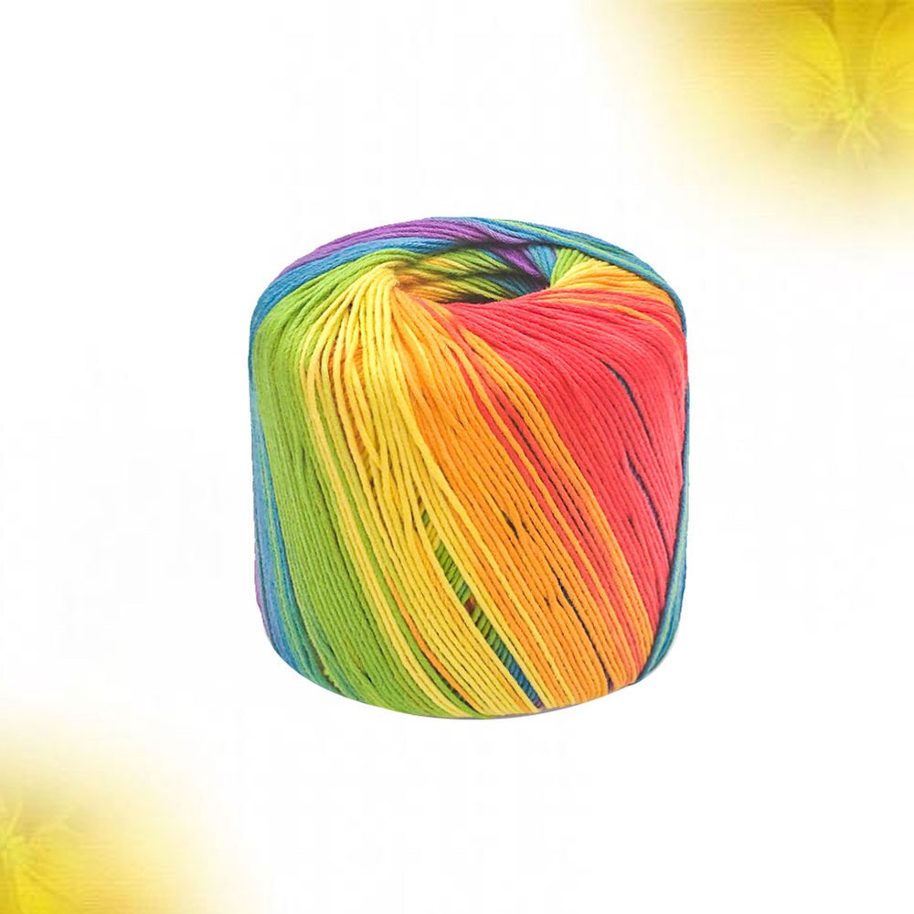 1 Roll 133M Color Segment Dyed Gradient Cotton Yarn DIY Thread Hand Crocheted Scarf Hat Shawl Line Material for Hand Knitting DI